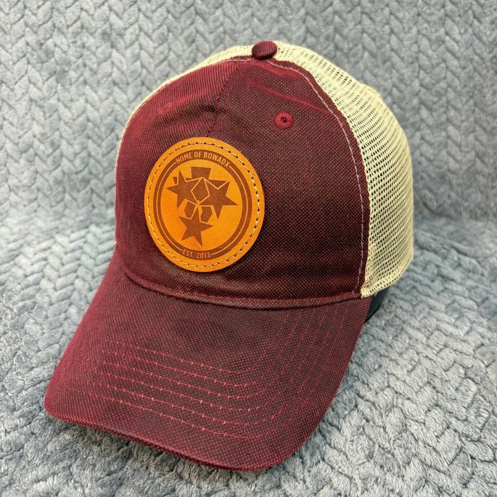 Outdoor Cap Home of Bowadx Trucker Hat Burgundy Tan Mesh WCV-100M